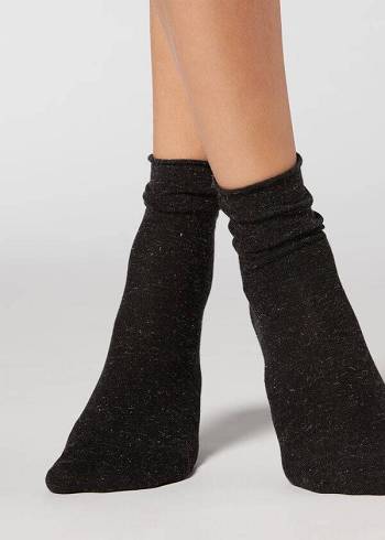 Calcetines Calzedonia Corta with Cashmere Mujer Negras | CO1669IS