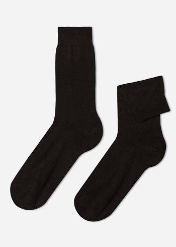 Calcetines Calzedonia Crew with Cashmere Hombre Marrones | CO1364GL