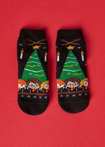 Calcetines Calzedonia Harry Potter Christmas Non-Slip Corta Niños Negras | CO1009BC