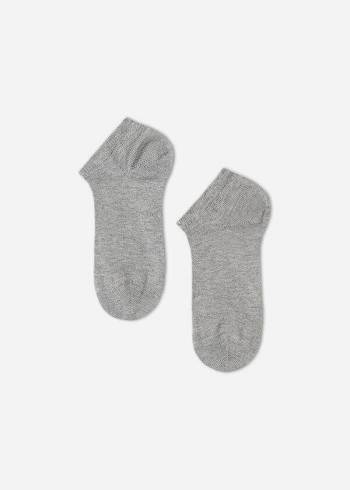 Calcetines Calzedonia Light Algodon Ankle Corta Niños Gris | CO1002JJ