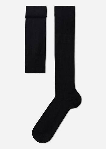 Calcetines Calzedonia Lisle Thread Long Hombre Negras | CO1423CE