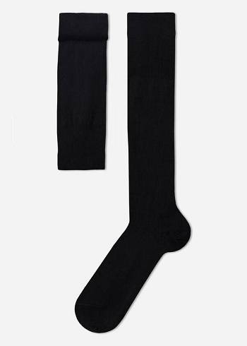 Calcetines Calzedonia Long with Cashmere Hombre Negras | CO1404EX