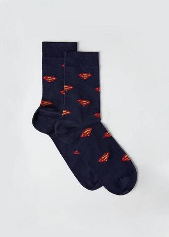 Calcetines Calzedonia Superman Crew Hombre Azules | CO1332OR