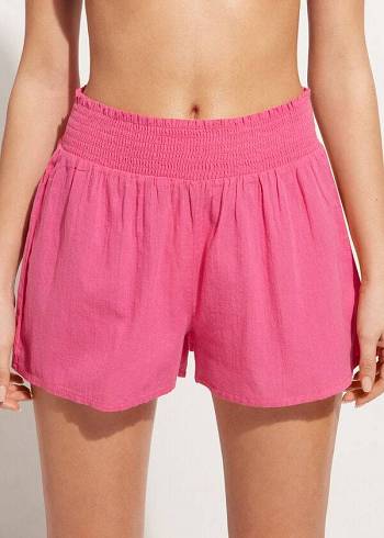 Cubrirlos Calzedonia Algodon Shorts Mujer Rosas | CO2068JJ