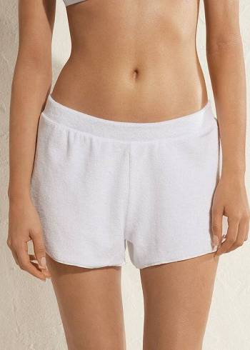 Cubrirlos Calzedonia Terrycloth Shorts Mujer Blancas | CO2041HK