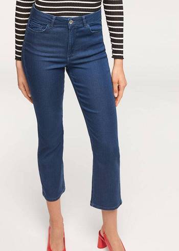 Jeans Calzedonia Eco Light Flared Cropped Denim Mujer Azul Marino | CO1618OR