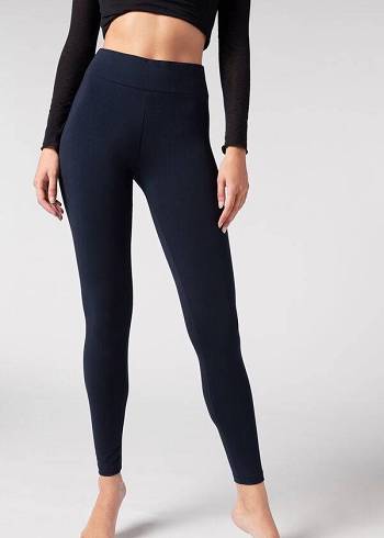 Leggins Calzedonia Algodon Mujer Azules | CO1553CE