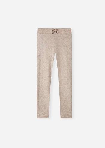 Leggins Calzedonia Cashmere Blend Stretch Deporte Niños Beige | CO1069YU