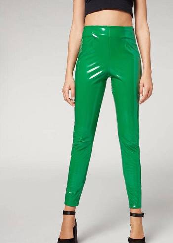 Leggins Calzedonia Flaco in Thermal Vinyl Mujer Verde | CO1504NB