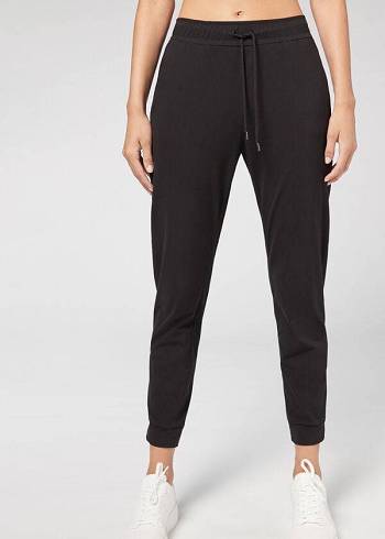 Leggins Calzedonia Jogger in Ultra Light Supima Algodon Mujer Negras | CO1529BC