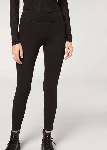 Leggins Calzedonia Plush Ultra Thermal Mujer Negras | CO1519FM