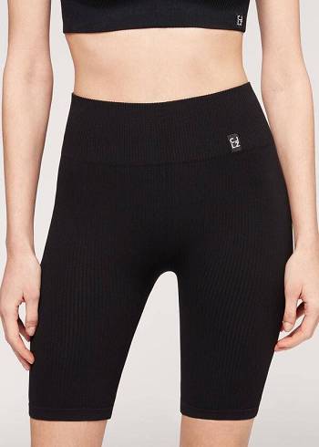 Leggins Calzedonia Seamless Atléticos Bike Mujer Negras | CO1513IS