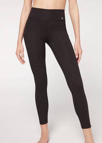 Leggins Calzedonia Soft Touch Atléticos Mujer Negras | CO1501CE