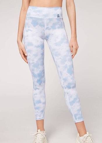 Leggins Calzedonia Soft Touch Atléticos Mujer Azules | CO1502VD