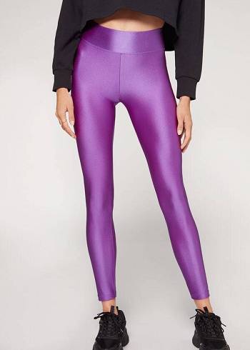 Leggins Calzedonia Super Shiny Mujer Moradas | CO1500XF