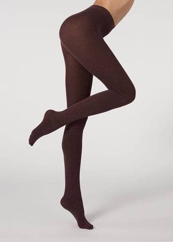 Mallas Calzedonia Soft Modal and Cashmere Blend Opaque Mujer Rojas | CO3128IS