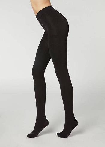 Mallas Calzedonia Thermal Super Opaque Mujer Negras | CO3121GL