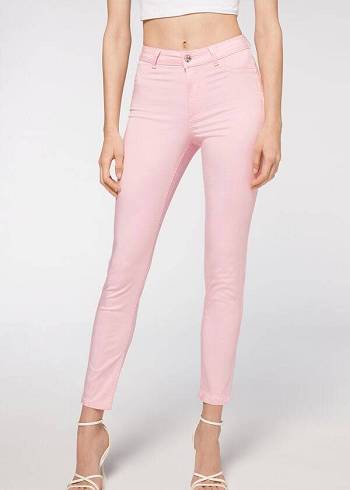 Pantalones Calzedonia Eco Light Push Up Denim Mujer Rosas | CO1464AP