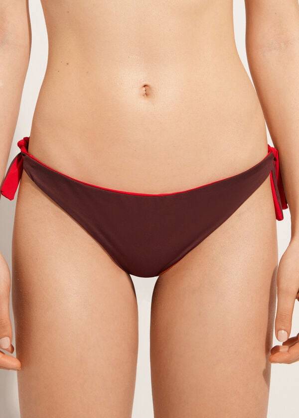 Abajo De Bikini Calzedonia Bow Brazilian Indonesia Eco Mujer Rojas | CO2888IS