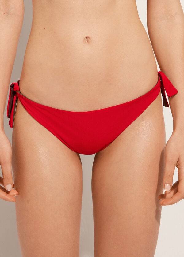 Abajo De Bikini Calzedonia Bow Brazilian Indonesia Eco Mujer Rojas | CO2888IS