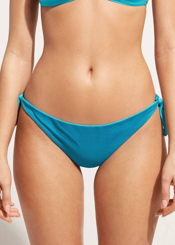 Abajo De Bikini Calzedonia Bow Brazilian Indonesia Eco Mujer Turquesa | CO2889UT