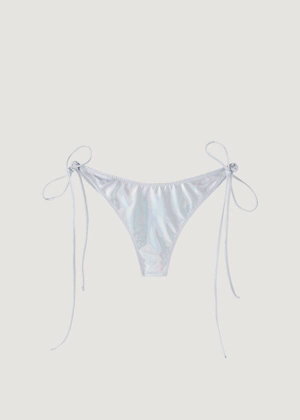 Abajo De Bikini Calzedonia Brazilian Side Tie Daytona Mujer Plateadas | CO2869QZ