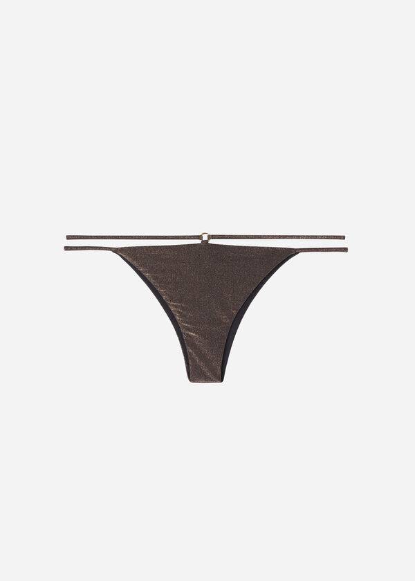 Abajo De Bikini Calzedonia Brazilian Side String Hollywood Mujer Negras | CO2871NB