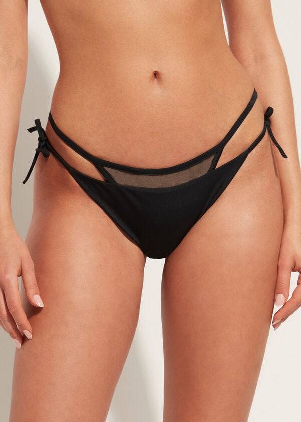 Abajo De Bikini Calzedonia Brazilian String Tokyo Mujer Negras | CO2849EX