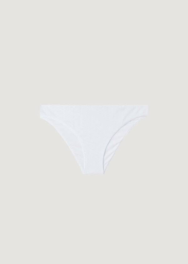 Abajo De Bikini Calzedonia Chevron Casablanca Mujer Blancas | CO2841AP