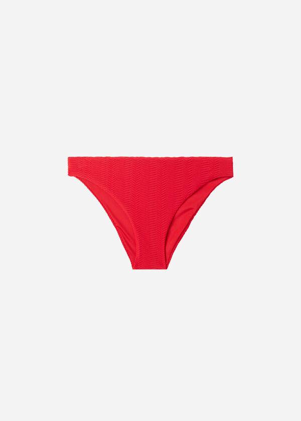 Abajo De Bikini Calzedonia Chevron Casablanca Mujer Rojas | CO2842PQ