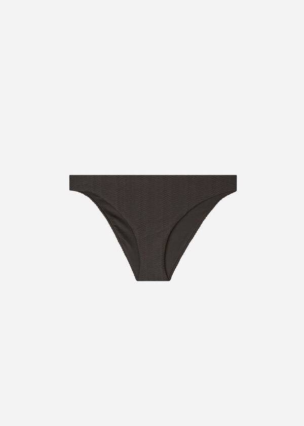 Abajo De Bikini Calzedonia Chevron Casablanca Mujer Negras | CO2843OR