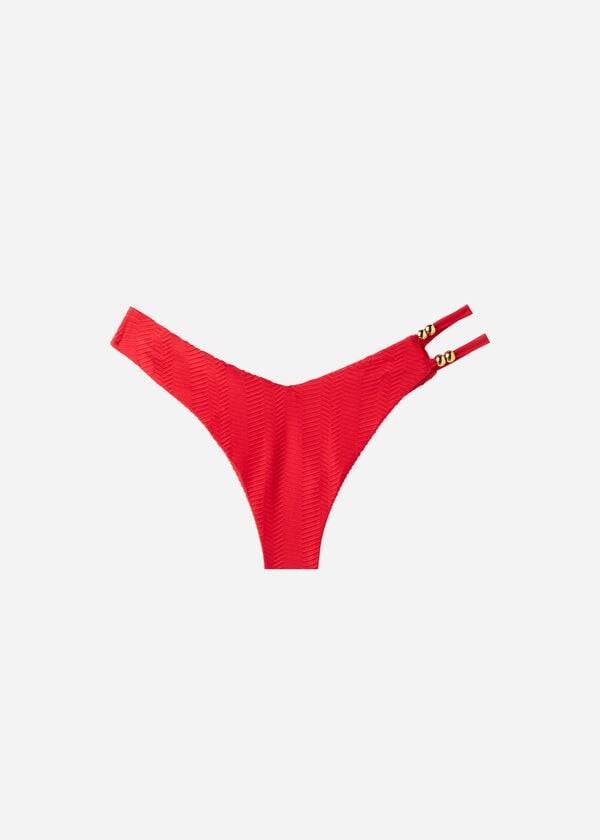 Abajo De Bikini Calzedonia Chevron High-Cut Brazilian Casablanca Mujer Rojas | CO2838FM