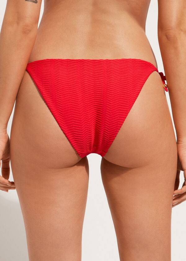 Abajo De Bikini Calzedonia Chevron String Casablanca Mujer Rojas | CO2834JJ