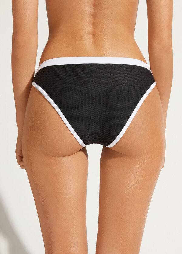 Abajo De Bikini Calzedonia Coimbra Mujer Negras Blancas | CO2822EX