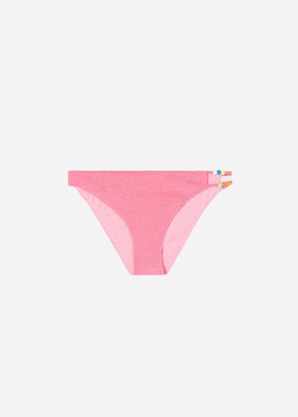 Abajo De Bikini Calzedonia Crinkled San Diego Mujer Rosas | CO2817IS