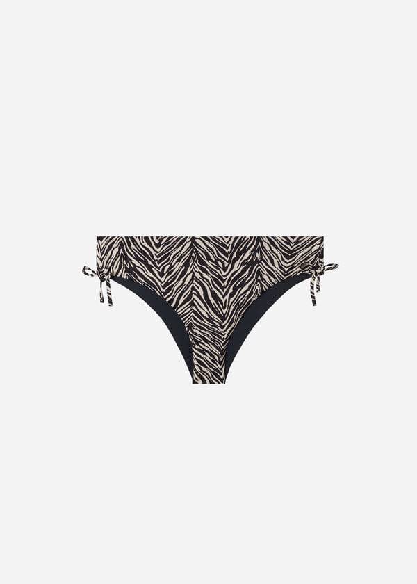 Abajo De Bikini Calzedonia High-Cintura Drawstring Nairobi Mujer Negras | CO2731VD