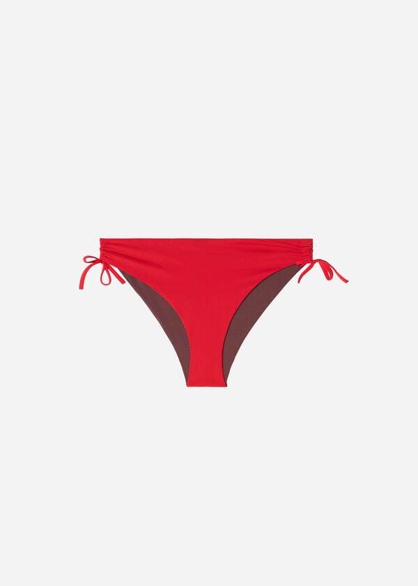 Abajo De Bikini Calzedonia High-Cintura Drawstring Indonesia Mujer Rojas | CO2732CE