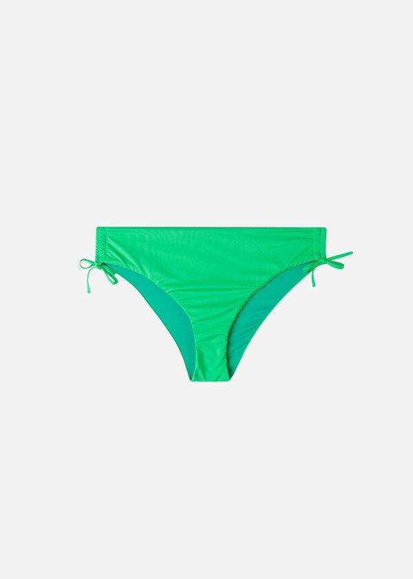 Abajo De Bikini Calzedonia High-Cintura Drawstring Indonesia Mujer Verde | CO2735LH