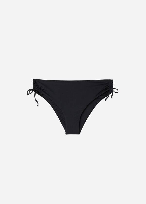 Abajo De Bikini Calzedonia High-Cintura Drawstring Indonesia Mujer Negras | CO2736KI