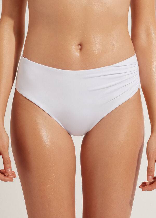 Abajo De Bikini Calzedonia High Cintura Indonesia Eco Mujer Blancas | CO2759XF