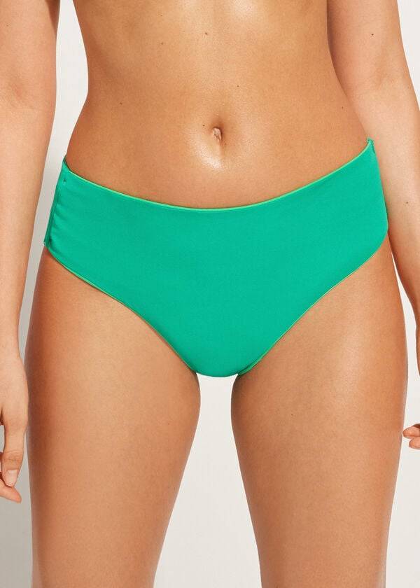 Abajo De Bikini Calzedonia High Cintura Indonesia Eco Mujer Verde | CO2761LH