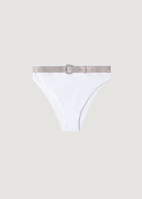 Abajo De Bikini Calzedonia High Cintura Dubai Mujer Blancas | CO2768DN