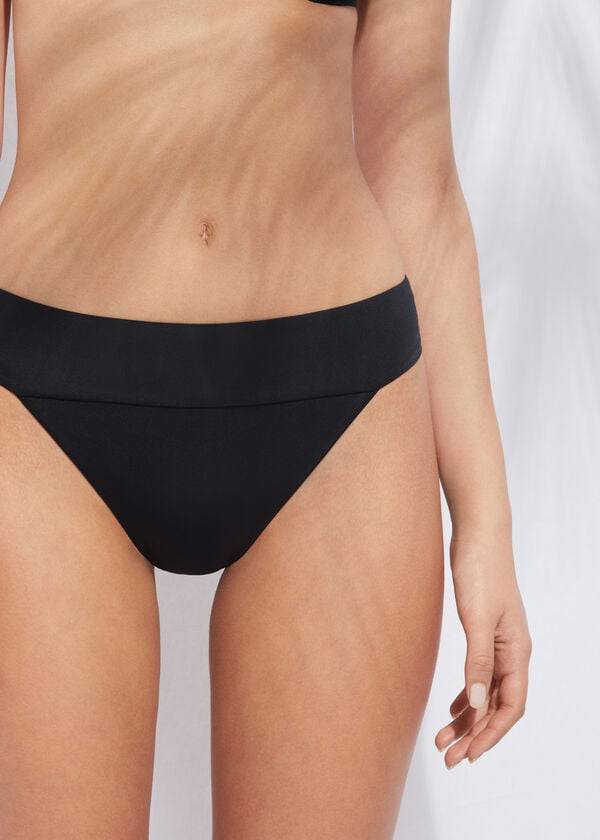 Abajo De Bikini Calzedonia High Cintura Brazilian Indonesia Eco Mujer Negras | CO2771PQ