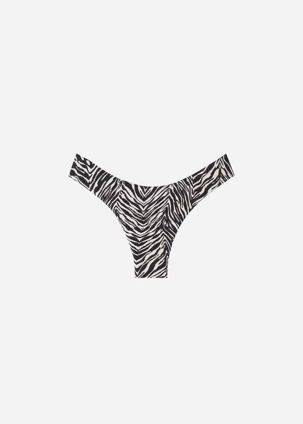 Abajo De Bikini Calzedonia High-Cut Brazilian Nairobi Mujer Negras | CO2742SO