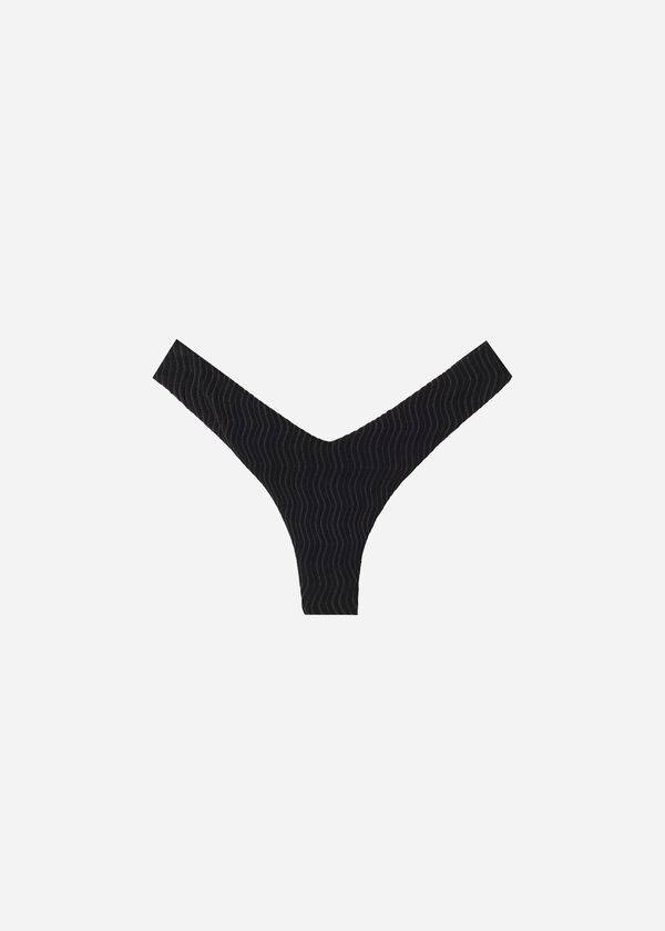 Abajo De Bikini Calzedonia High-Cut Brazilian Mykonos Mujer Negras | CO2743AP