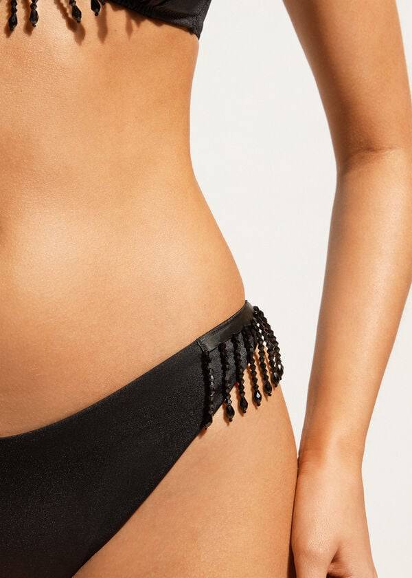 Abajo De Bikini Calzedonia High Cut Brazilian Taipei Mujer Negras | CO2797WY