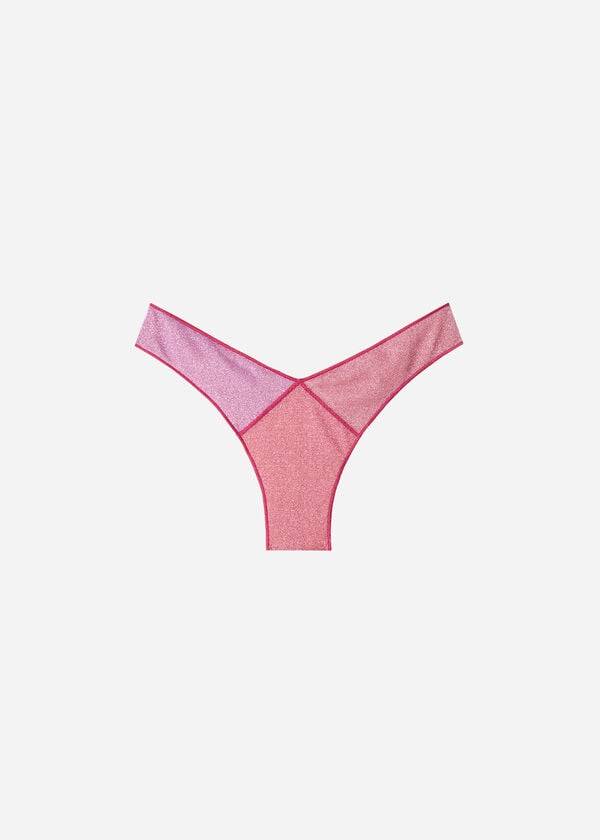 Abajo De Bikini Calzedonia High Cut Brazilian Lamé Lisbona Mujer Rosas | CO2799MA