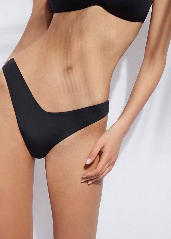 Abajo De Bikini Calzedonia High Cut Indonesia Eco Mujer Negras | CO2796EX