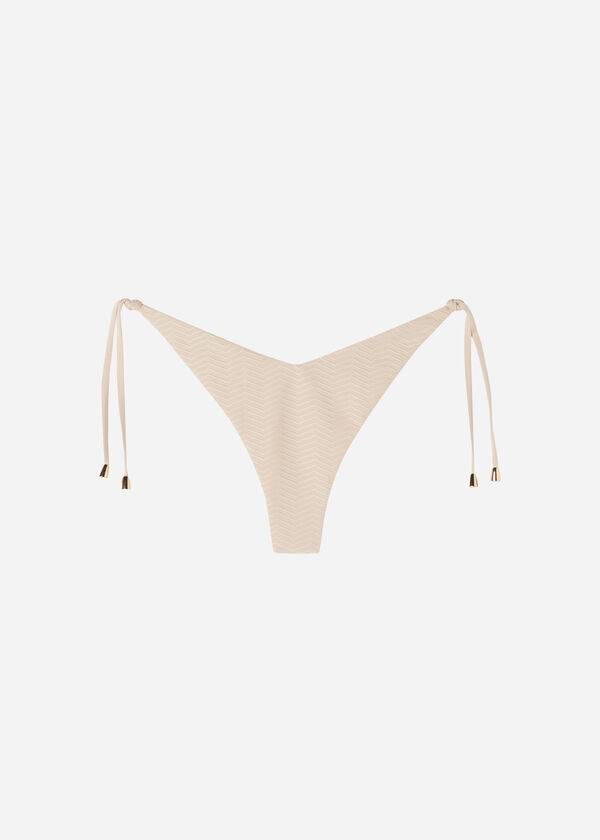 Abajo De Bikini Calzedonia High Cut V-shaped Brazilian The Hamptons Mujer Beige | CO2790OR