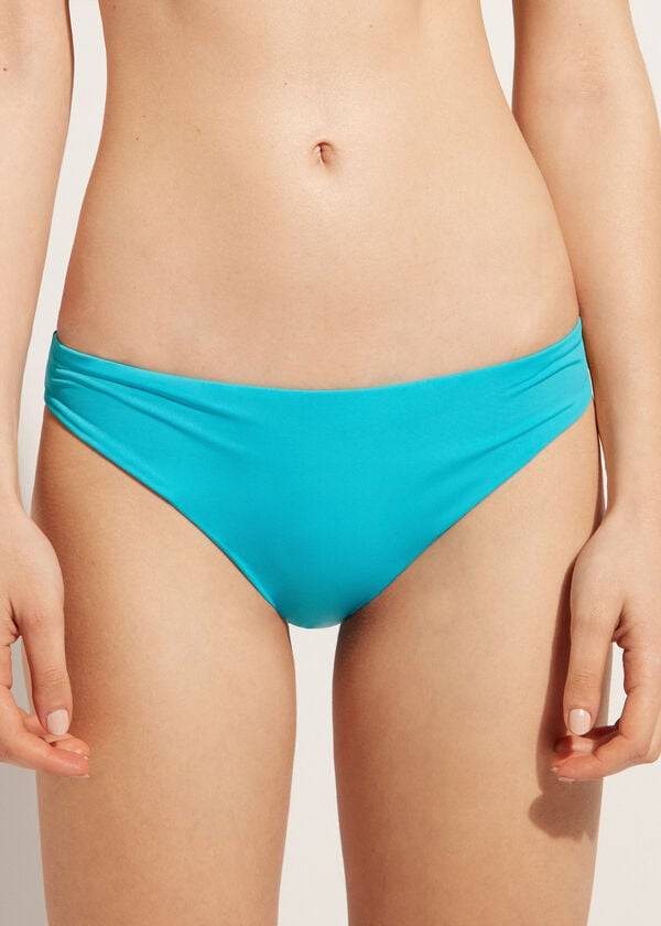 Abajo De Bikini Calzedonia Indonesia Eco Low rise Mujer Turquesa | CO2715DN